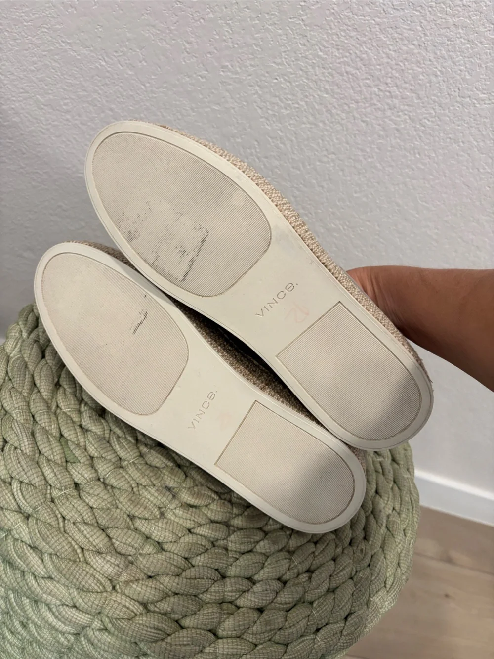 Vince Wilden Gray Suede Slip On Platform Espadrille Shoes